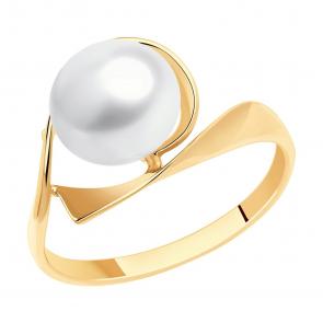 Золотое кольцо SOKOLOV с жемчугом 791183 фото