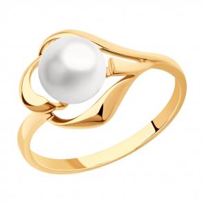 Золотое кольцо SOKOLOV с жемчугом 791200 фото