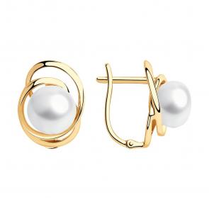 Золотые серьги SOKOLOV с жемчугом 792165 фото