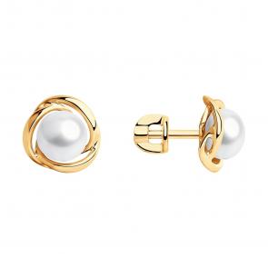 Золотые серьги SOKOLOV с жемчугом 792196 фото