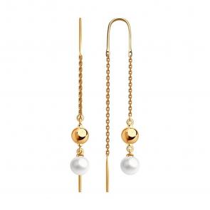 Золотые серьги SOKOLOV с жемчугом 792226 фото