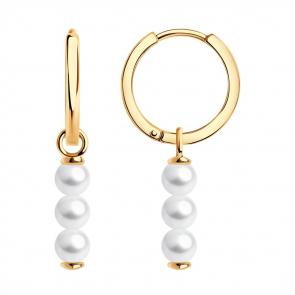 Золотые серьги SOKOLOV с жемчугом 792304 фото