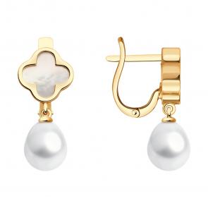 Золотые серьги SOKOLOV с жемчугом и перламутром 792439 фото