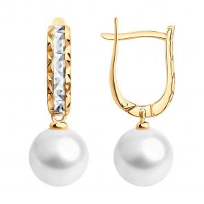 Золотые серьги SOKOLOV с жемчугом 792474 фото