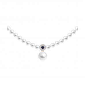 Золотое колье SOKOLOV с фианитом, сапфировым корундом и жемчугом 797000 фото