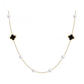 Золотое колье SOKOLOV с агатом и жемчугом 797109 фото