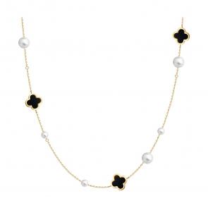 : Колье из золота с жемчугом и агатом 797112 фото