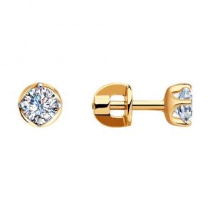 Золотые серьги SOKOLOV с Swarovski 81020487 фото