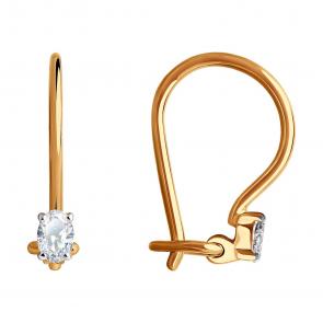 Золотые серьги SOKOLOV с Swarovski 81020564 фото