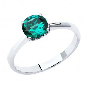 Серебряное кольцо SOKOLOV с гидротермальным изумрудом 82010010 фото