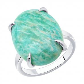 Серебряное кольцо SOKOLOV с амазонитом 83010088 фото
