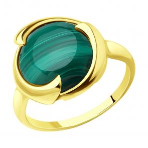 Кольцо из лимонного серебра SOKOLOV с малахитом 83010126 фото