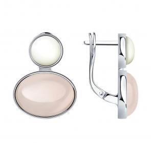 Серебряные серьги SOKOLOV с кварцем и перламутром 83020134 фото