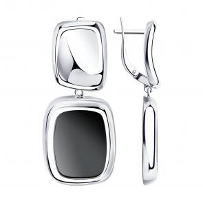 Серебряные серьги SOKOLOV с агатом 83020140 фото