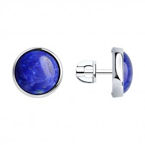 Серебряные серьги SOKOLOV с ляписом 83020179 фото