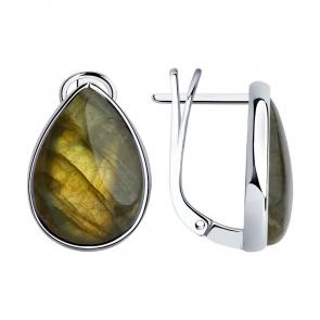 Серебряные серьги SOKOLOV с лабрадоритом 83020181 фото