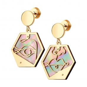 Серьги из золочёного серебра SOKOLOV с перламутром 83020213 фото