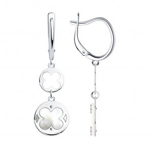 Серебряные серьги SOKOLOV с перламутром 83020286 фото