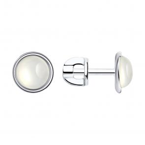 Серебряные серьги SOKOLOV с лунным камнем 83020308 фото