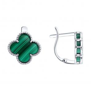 Серебряные серьги SOKOLOV с малахитом 83020440 фото