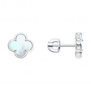 Серебряные серьги SOKOLOV с перламутром 83020443 фото