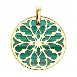 Подвеска из золочёного серебра SOKOLOV с малахитом 83030048 фото