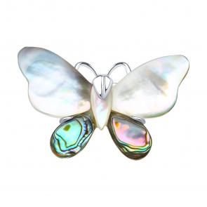 Серебряная брошь SOKOLOV с перламутром 83040026 фото