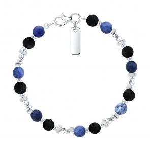 Серебряный браслет SOKOLOV с содалитом и вулканической лавой 83050065 фото