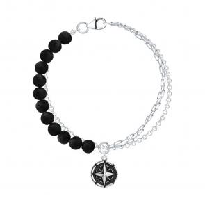 Серебряный браслет SOKOLOV с вулканической лавой 83050067 фото