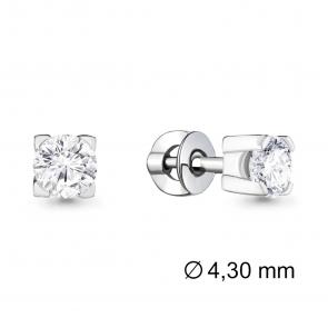Серьги из белого золота AQUAMARINE с бриллиантом выращенным 840057 фото