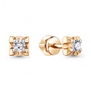 Золотые серьги AQUAMARINE с бриллиантом выращенным 840081к фото