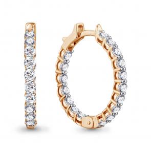 Золотые серьги AQUAMARINE с бриллиантом выращенным 840090 фото