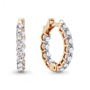 Золотые серьги AQUAMARINE с бриллиантом выращенным 840091 фото