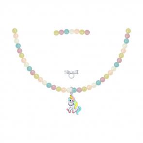 Серебряное колье SOKOLOV с кварцем и эмалью 8510800002 фото