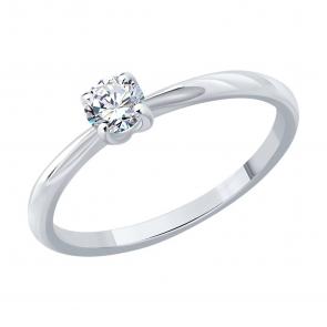 Серебряное кольцо SOKOLOV с бриллиантом выращенным 86010010 фото
