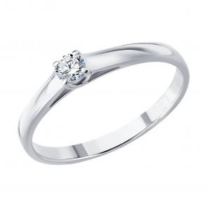 Серебряное кольцо SOKOLOV с бриллиантом выращенным 86010011 фото