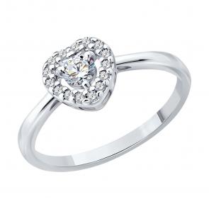 Серебряное кольцо SOKOLOV с бриллиантом выращенным 86010012 фото