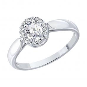 Серебряное кольцо SOKOLOV с бриллиантом выращенным 86010015 фото