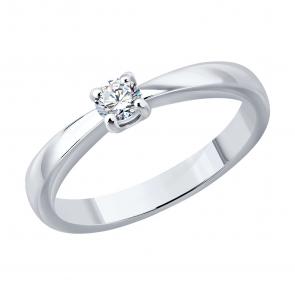 Серебряное кольцо SOKOLOV с бриллиантом выращенным 86010017 фото