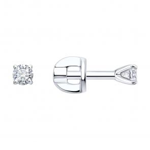 Серебряные серьги SOKOLOV с бриллиантом выращенным 86020010 фото