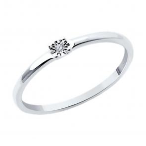 Серебряное кольцо SOKOLOV с бриллиантом 87010016-91 фото