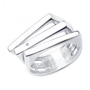 Серебряное кольцо SOKOLOV с бриллиантом 87010049 фото