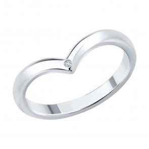 Серебряное кольцо SOKOLOV с бриллиантом 87010099 фото