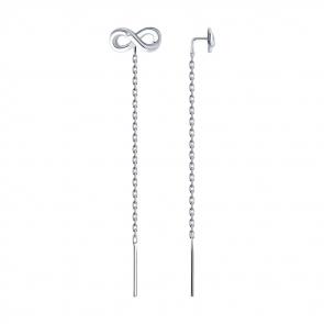 Серебряные серьги SOKOLOV с бриллиантом 87020102 фото