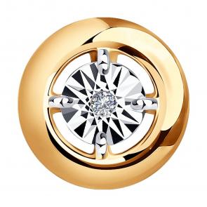 Подвеска из золочёного серебра SOKOLOV с бриллиантом 87030033 фото