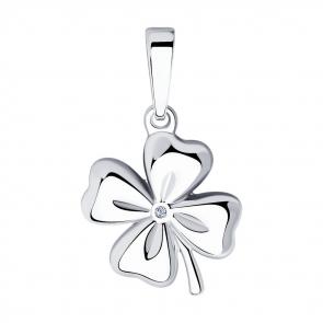 Серебряная подвеска SOKOLOV с бриллиантом 87030060 фото