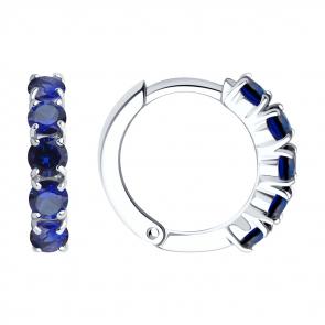 Серебряные серьги SOKOLOV с сапфировым корундом 88020076 фото