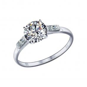 Серебряное кольцо SOKOLOV с Swarovski 89010006 фото