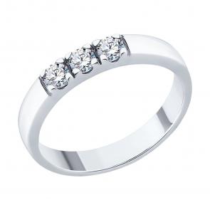 Серебряное кольцо SOKOLOV с Swarovski 89010059 фото