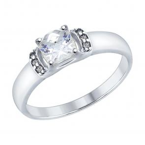 Серебряное кольцо SOKOLOV с Swarovski 89010064 фото